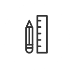 Möbelplaner Icon - Planung Icon Bleistift und Lineal