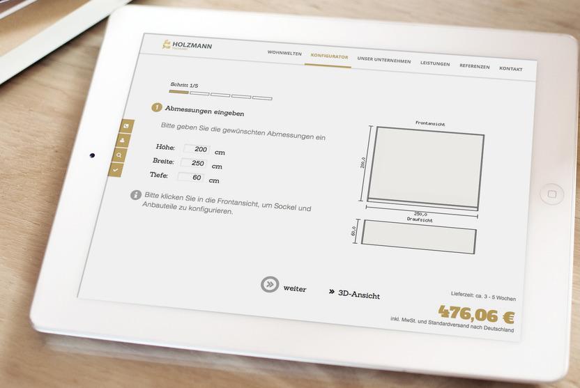 Möbelplaner - online Wunschmöbel planen Möbelplaner Demonstration auf dem IPad